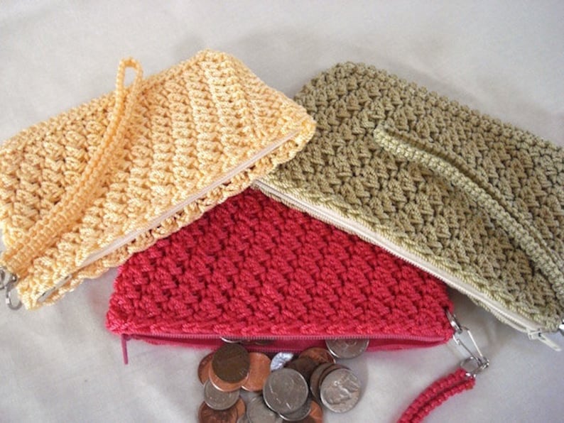 Coin Purse Pattern Charming Design, best seller Crochet PATTERN, change purse pattern, small zipper wallet, woman coin pouch, gift for her image 1