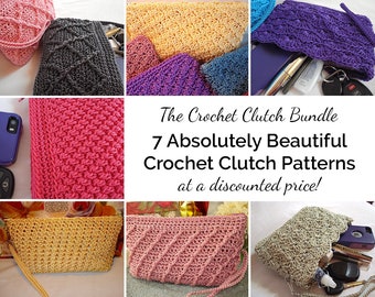 Crochet Clutch Pattern Bundle | 7 Crochet Purse Patterns | Best Seller! | Get the bundle for a huge discount off regular pricing
