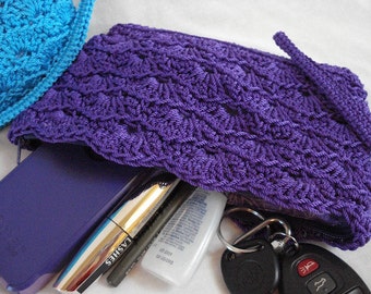 Clutch Crochet PATTERN | Rippled Shells | Makeup Bag | Crocheted Purse | Crocheted Bag | Gifts for Her | Accessory | Zippered Purse