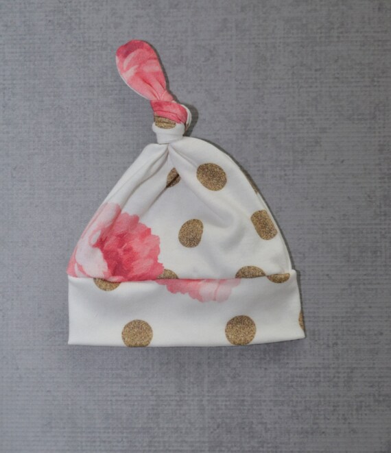 baby hat newborn hat top knot hat organic cotton hat Etsy