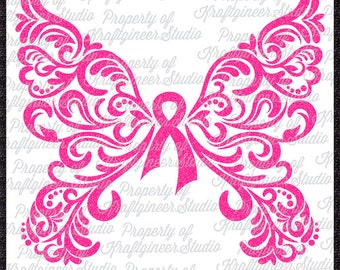 Download Cancer Butterfly Svg Etsy