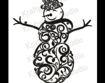 Swirly Snowman Etsy