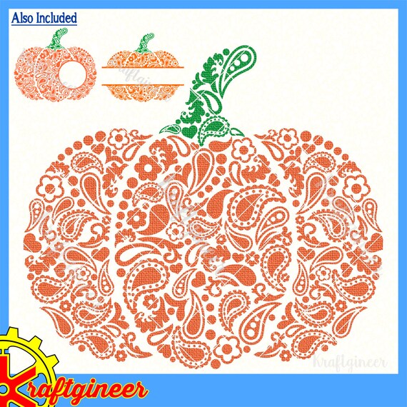 Download Paisley Pumpkin SVG Swirly Pumpkin Split Pumpkin Monogram ...