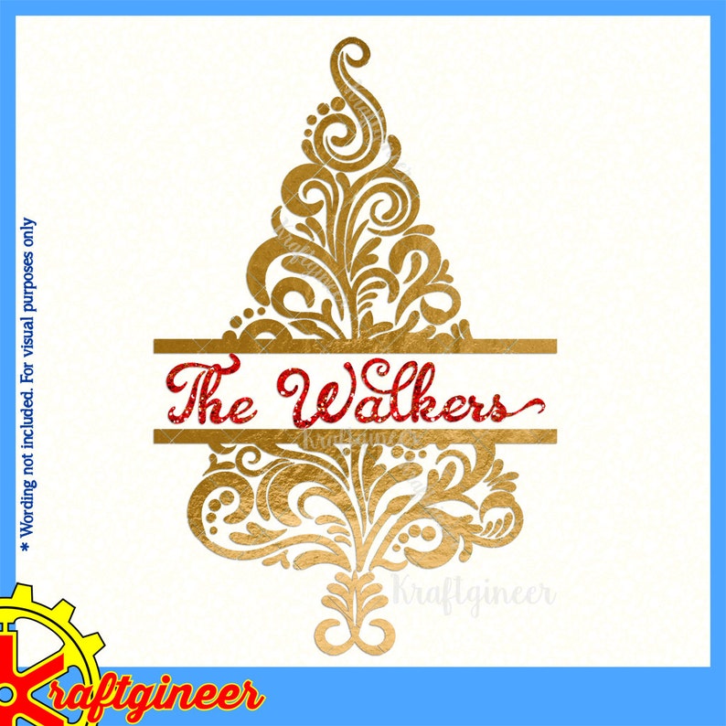 Download Filigree Swirly Christmas Tree SVG Split Tree SVG cut file ...