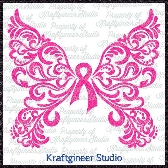 Download Filigree Awareness Butterfly Svg Swirly Butterfly Svg Cancer Etsy