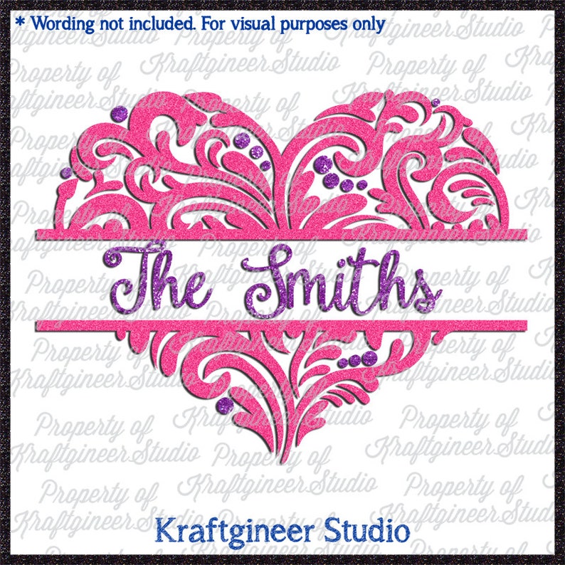 Download Filigree Heart SVG Love Heart SVG Monogram Heart svg Split ...