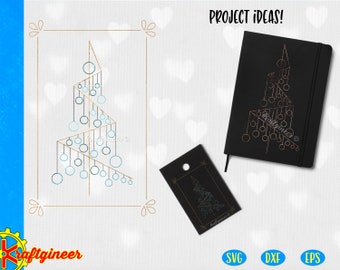 Single Line Xmas Tree SVG foil quill SVG single line SVG cut file for Cricut Silhouette Scan N Cut Commercial Use