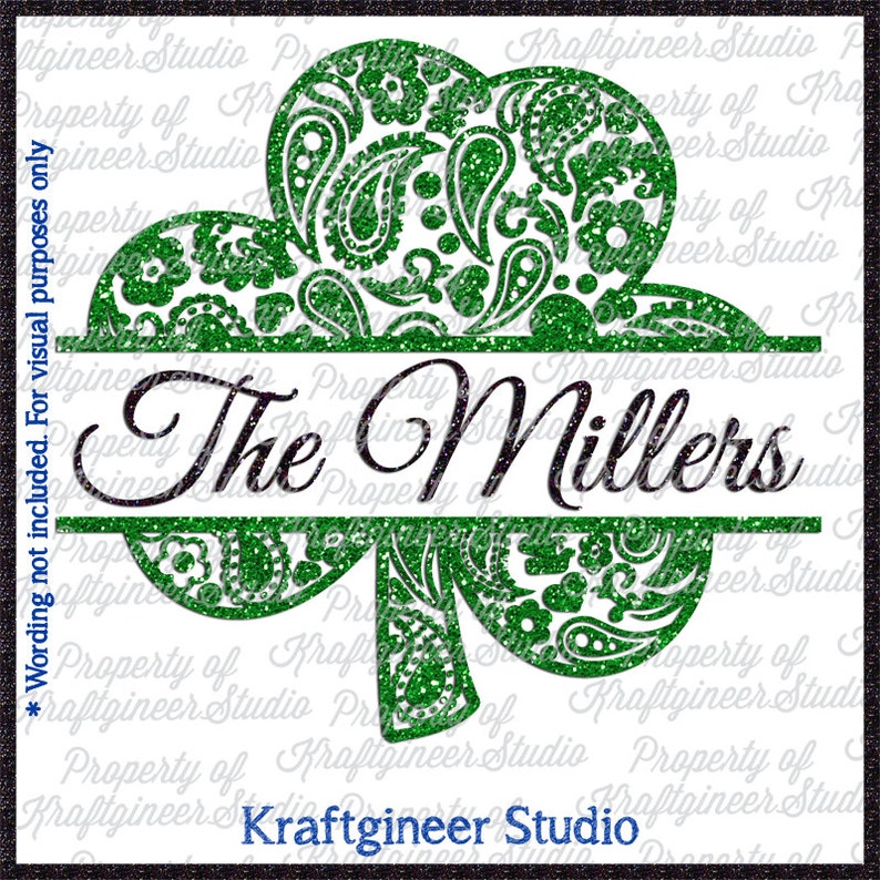 Download Paisley Shamrock SVG and DXF clover SVG Monogram Shamrock ...
