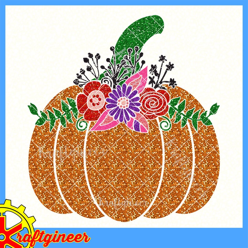 Download Pumpkin and Flowers Floral Pumpkin Stripes and Flowers SVG ...
