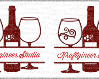 Split Wine Glasses svg, cutting board svg, wine svg Commercial Use