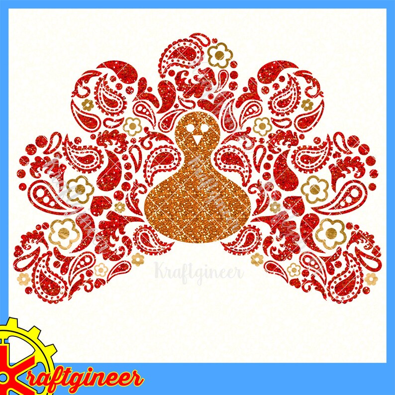 Download Paisley Turkey Swirly Fall Monogram SVG cut file for ...
