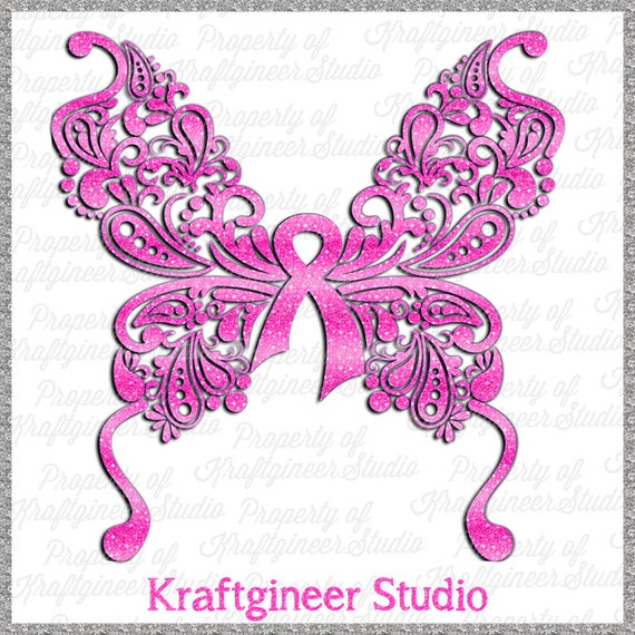 Breast Cancer Svg Awareness Butterfly Svg Paisley Butterfly Etsy