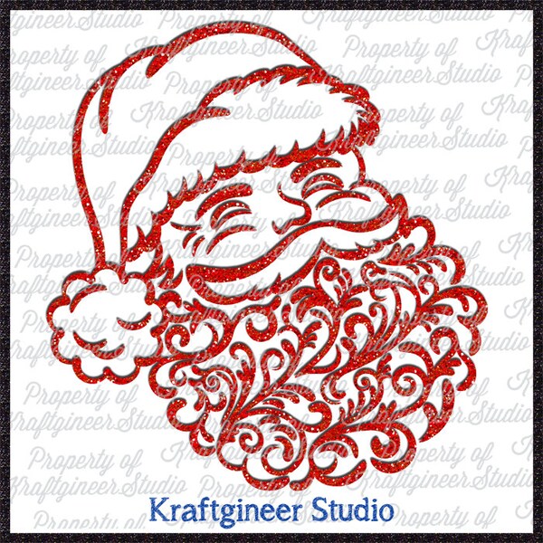 Swirly Santa SVG Filigree Santa SVG Christmas SVG Swirly Santa Claus svg cut file for Cricut Silhouette Scan N Cut Commercial Use