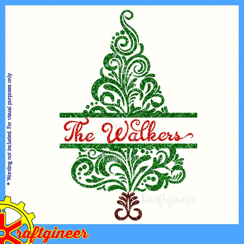 Download Filigree Swirly Christmas Tree SVG Split Tree SVG cut file ...