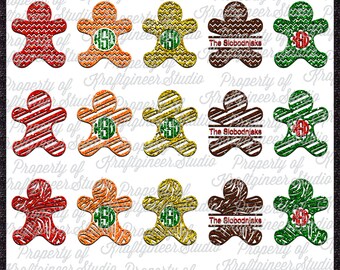 Gingerbread Wild Stripe Patterns Set SVG Monogram SVG Split SVG cut file for Cricut Silhouette Scan N Cut Commercial Use