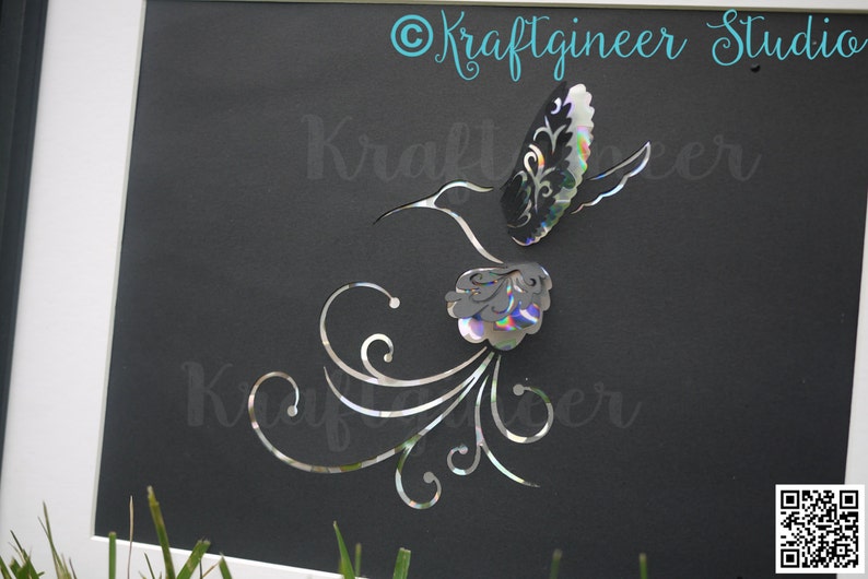 Download Hummingbird Flourish Popup 3D Art SVG DXF cut file for ...