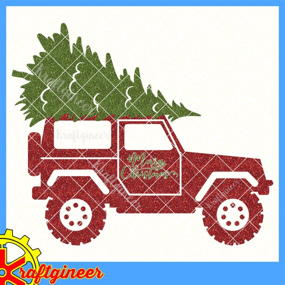 Download Free Christmas Tree Suv Merry Christmas Red Truck Svg Cut File For Etsy SVG DXF Cut File