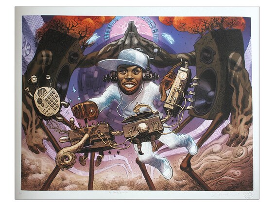 J Dilla Limited Edition Giclee Print Dan Lish Ego Strip Hip Etsy