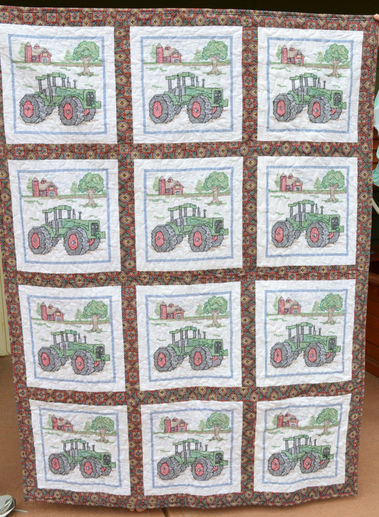Farm Tractor Quilt Etsy