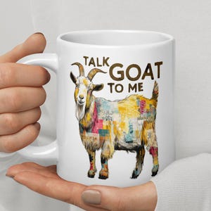Sprechen Sie Ziege mit mir Becher, lustige Ziege-Liebhaber-Kaffeetasse, buntes Bauernhof-Tiergeschenk, schrulligen Barnyard Humor Becher, Ziegen-Liebhaber-Becher, Bauernbecher