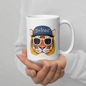 Retro Detroit Tiger Coffee Mug: Motor City Pride