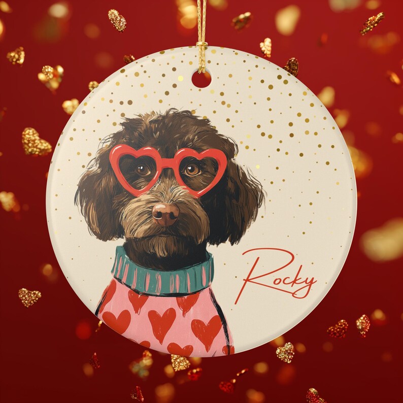 Personalized Doodle Dog Valentine Ornament Dog Mom Gift Etsy