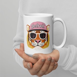 Retro Detroit Tiger Coffee Mug: Motor City Pride