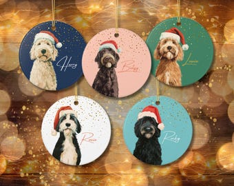 Gepersonaliseerd krabbelornament, aangepast kerstcadeau hond, aandenken aan vakantie huisdierliefhebber