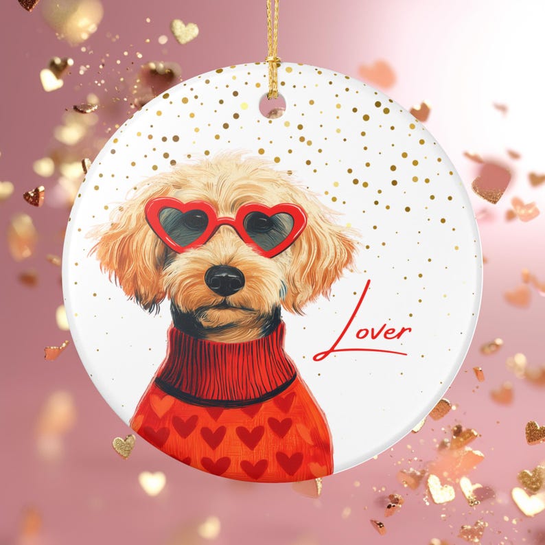 Personalized Doodle Dog Valentine Ornament Dog Mom Gift Etsy