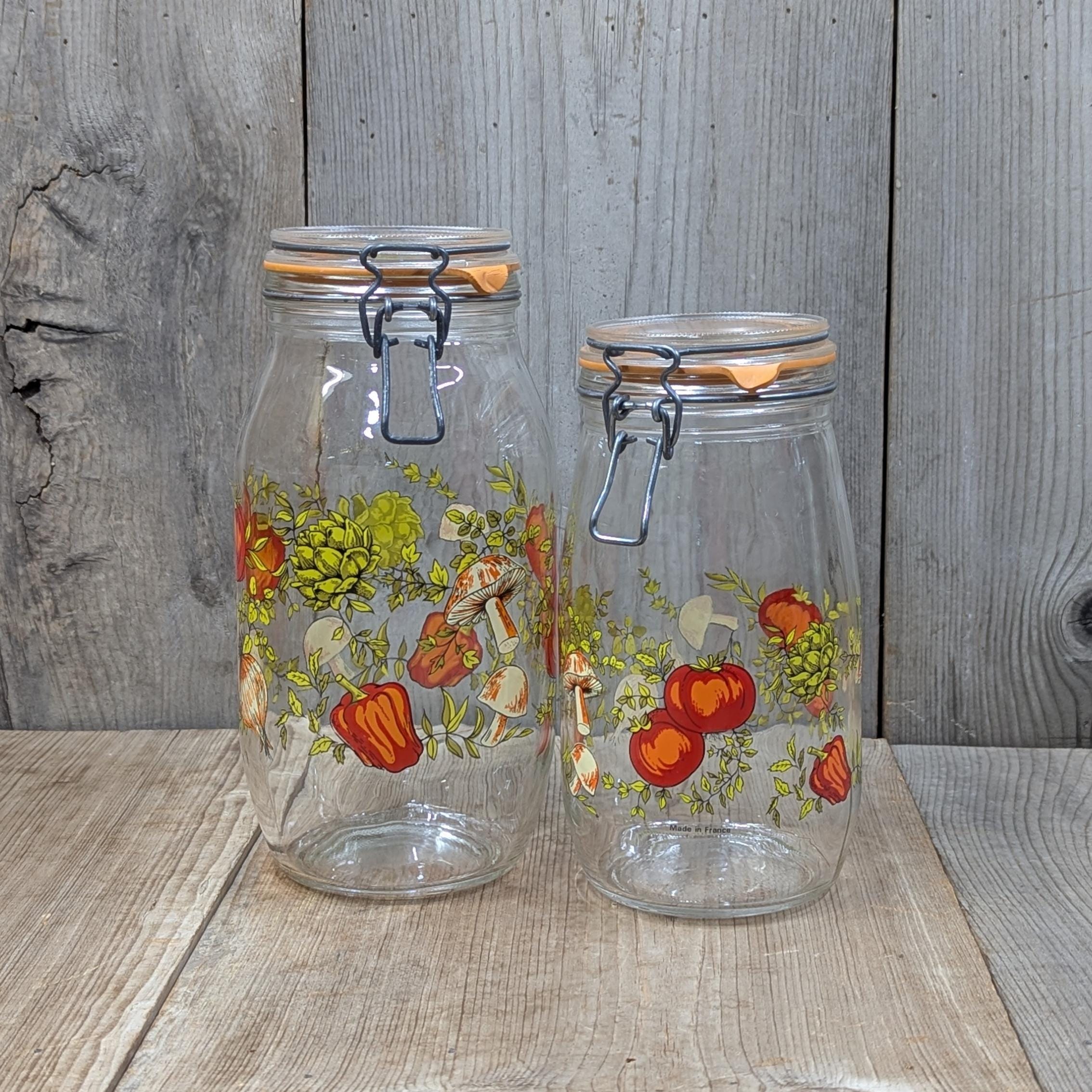 Vintage Red Glass Canister - Etsy