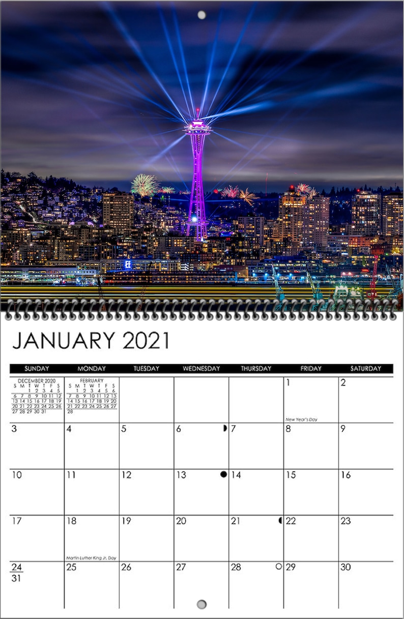2021 Wall Calendar Seattle by Sigma Sreedharan Photography Etsy