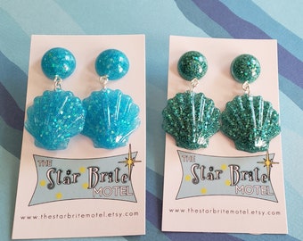 Glitter Seashell Earrings