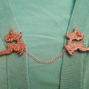 Vixen & Rudolph Reindeer sweater clips/pins