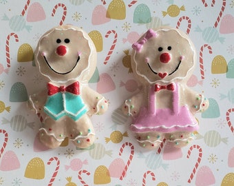 Gingerbread cookie brooches