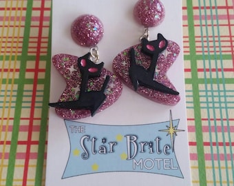 Retro Kat boomerang earrings