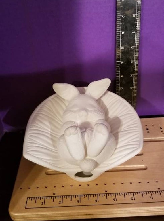Boy Crackpot Bunny Unpainted Ceramic Bisque Ready To Paint 