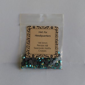 Swarovski 2028 XILION Rose SS16 (4mm) Peridot AB Hotfix Crystals, 1 gross pack
