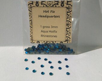 3mm (SS10) Aqua Hotfix Strass, 1 brutto