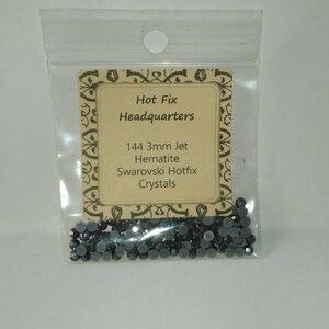 Swarovski 2028 XILION Rose SS10 (3mm) Jet Hematite Hotfix Crystals, 1 gross pack