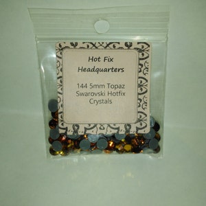 Swarovski 2028 XILION Rose SS20 (5mm) Topaz Hotfix Crystals, 1 gross