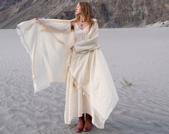 Pure Merino Wool coat, 100% Organic wool, Hand loomed cardigan, Bohemian clothing, Warm winter coat, Meditation coverup, Woollen kimono