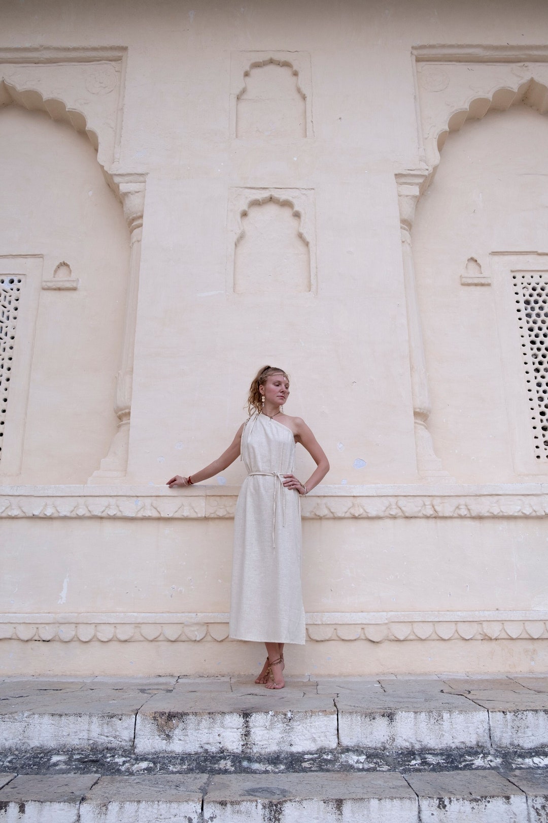 Robe en soie sauvage de la déesse Ahimsa, robe longue en soie