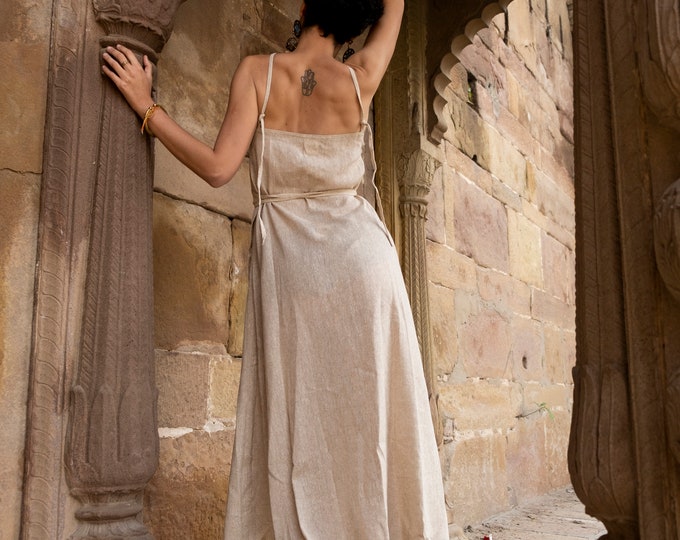 beige-raw-ahimsa-silk-wrap-dress-natural-clothing-long-boho-dress