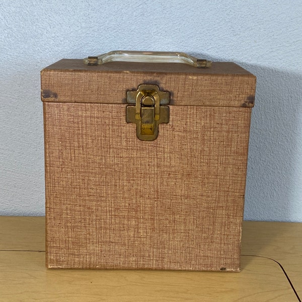 Vintage 45 RPM Rekord fall - Tan - Amfile Platter-pak - Vinyl Aufbewahrungsbox