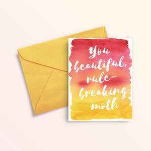 Du schöne, regelbrechende Motte - Galentine's Day DIY Aquarell druckbare - digitale Dateien