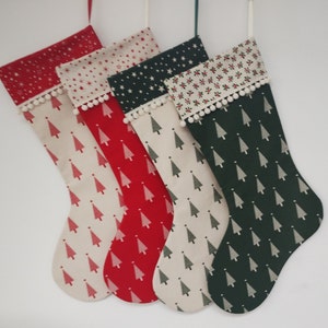 Personalised Scandi CHRISTMAS STOCKINGS - Traditional Handcrafted, Re-usable, Made in UK, Embroidered Initial/Name