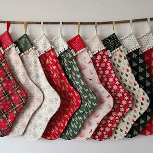 Personalised Scandi Christmas Stocking – Handcrafted Gold Accents