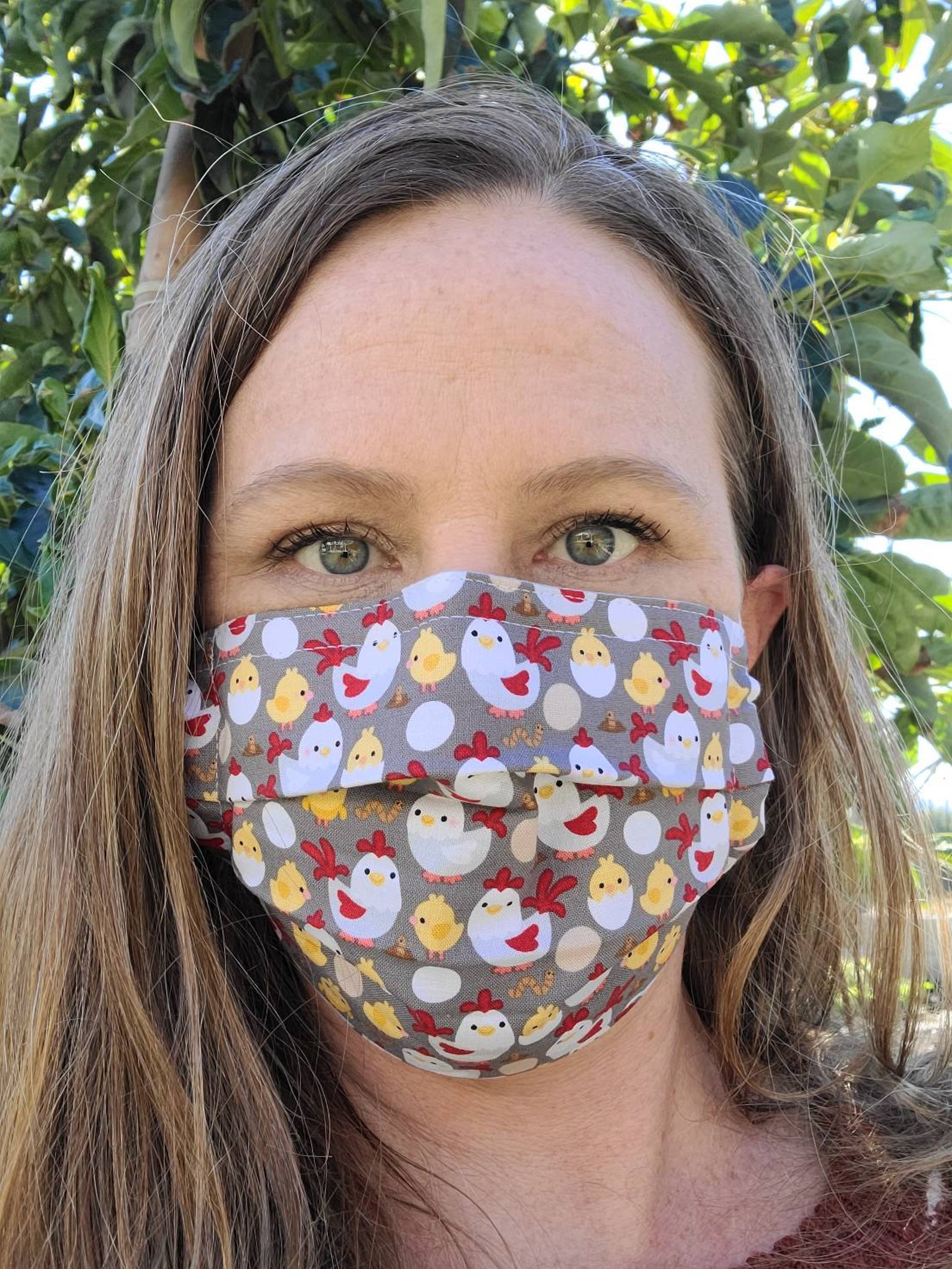 Chicken Face Mask Farm Face Mask Hen Face Mask Chickadee Etsy