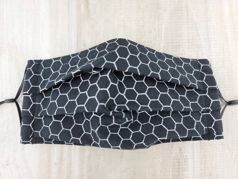 Black hexagon face mask face mask geometric shapes Etsy