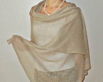 linen scarf, knitted shawl, shrug for women